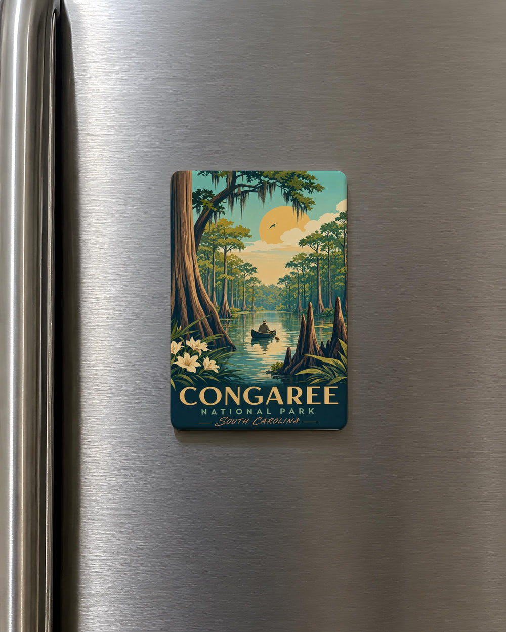 Congaree National Park Fridge Magnet, South Carolina Park Souvenir, Congaree Swamp Nature Travel Keepsake Magnet