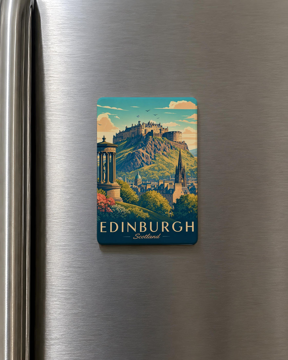 Edinburgh Castle Fridge Magnet, Scotland Landmark Souvenir Magnet, Edinburgh Travel Gift, Historic Castle Keepsake Magnet