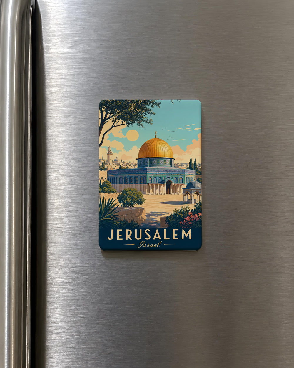 Dome of the Rock Fridge Magnet, Jerusalem Landmark Souvenir Magnet, Islamic Holy Site Travel Gift, Temple Mount Keepsake Magnet