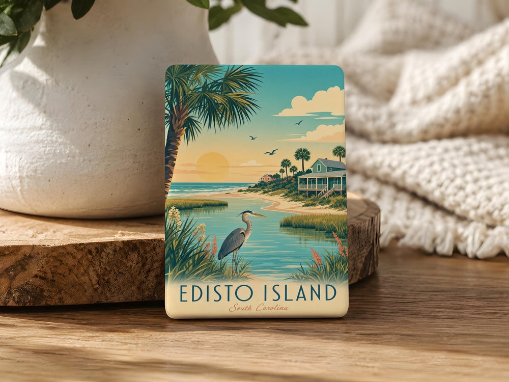 Edisto Island Fridge Magnet, South Carolina Coastal Souvenir Magnet, Edisto Beach Vacation Keepsake Gift