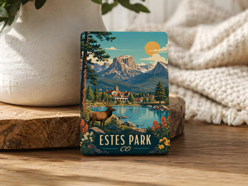 Estes Park CO Fridge Magnet, Colorado Mountain Town Souvenir Magnet, Rocky Mountain National Park Travel Keepsake Magnet