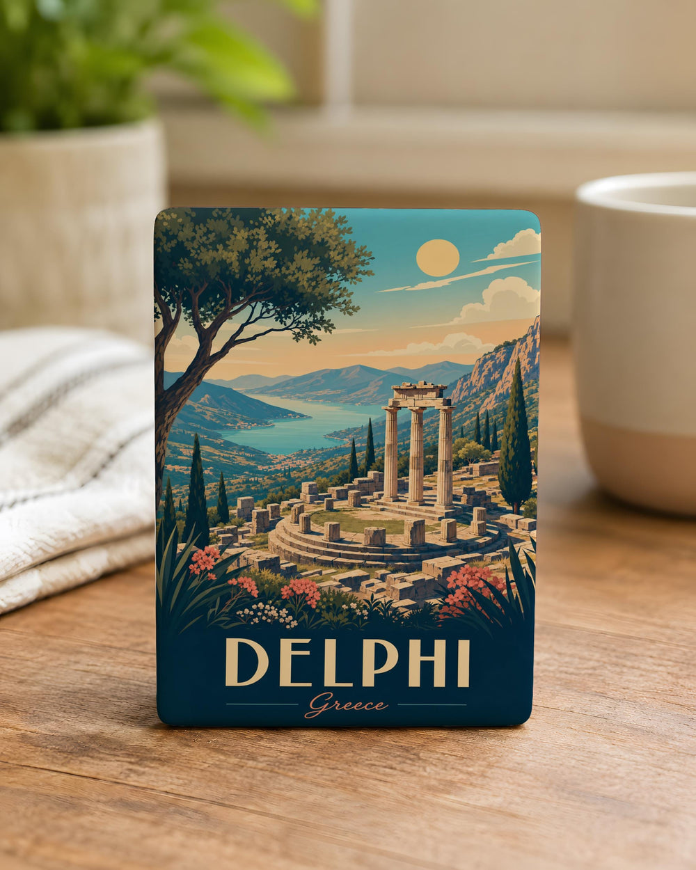 Delphi Greece Fridge Magnet, Ancient Delphi Landmark Souvenir Magnet, Greek Travel Keepsake Refrigerator Magnet