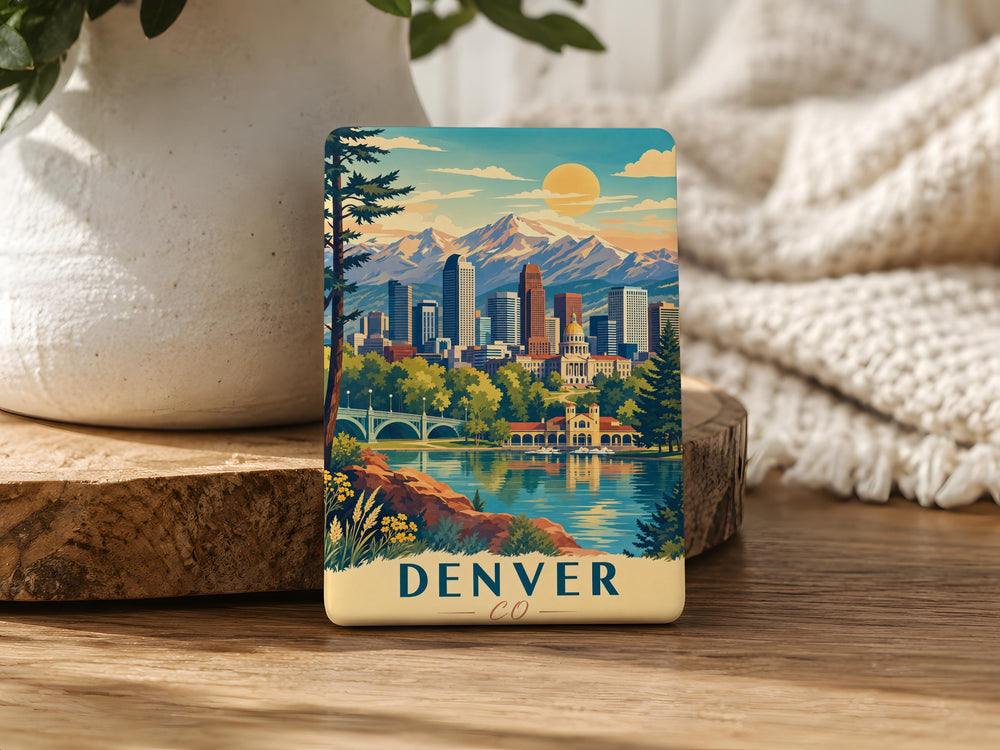 Denver Colorado Fridge Magnet, Denver CO Souvenir Magnet, Denver Skyline Magnet, Colorado Travel Gift, Denver Vacation Keepsake