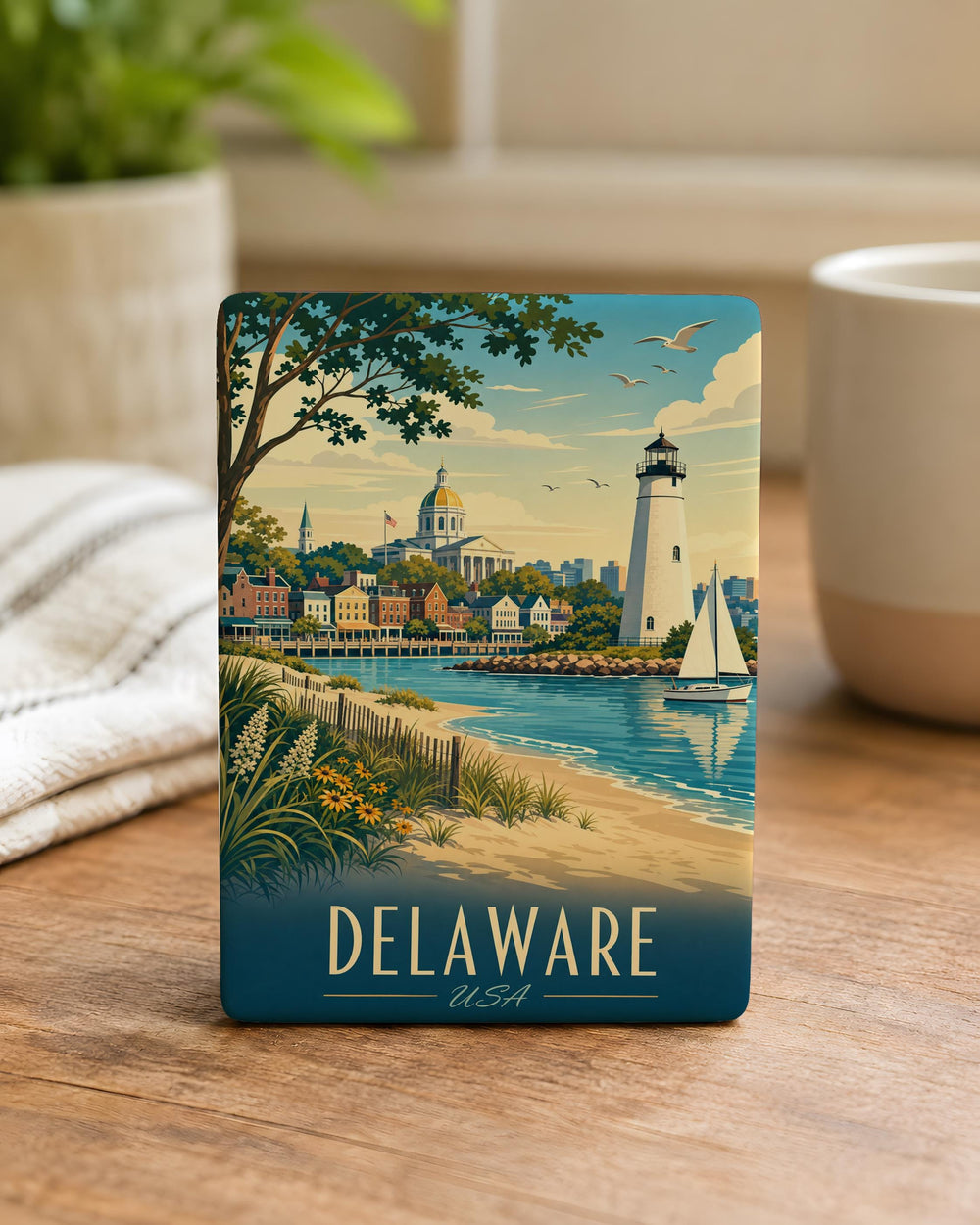 Delaware Fridge Magnet, Delaware State Souvenir Magnet, Delaware Travel Gift, Delaware USA Keepsake Magnet