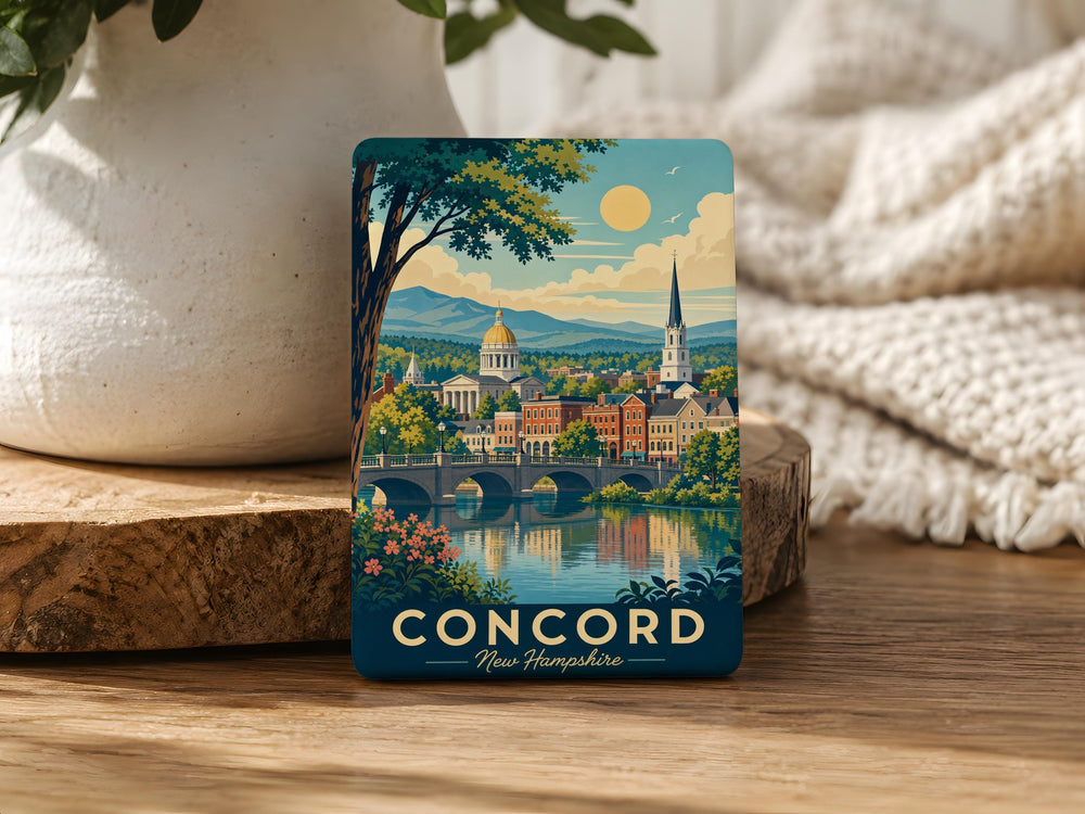 Concord NH Fridge Magnet, Concord New Hampshire Souvenir Magnet, New Hampshire Travel Gift, Concord NH Keepsake Magnet