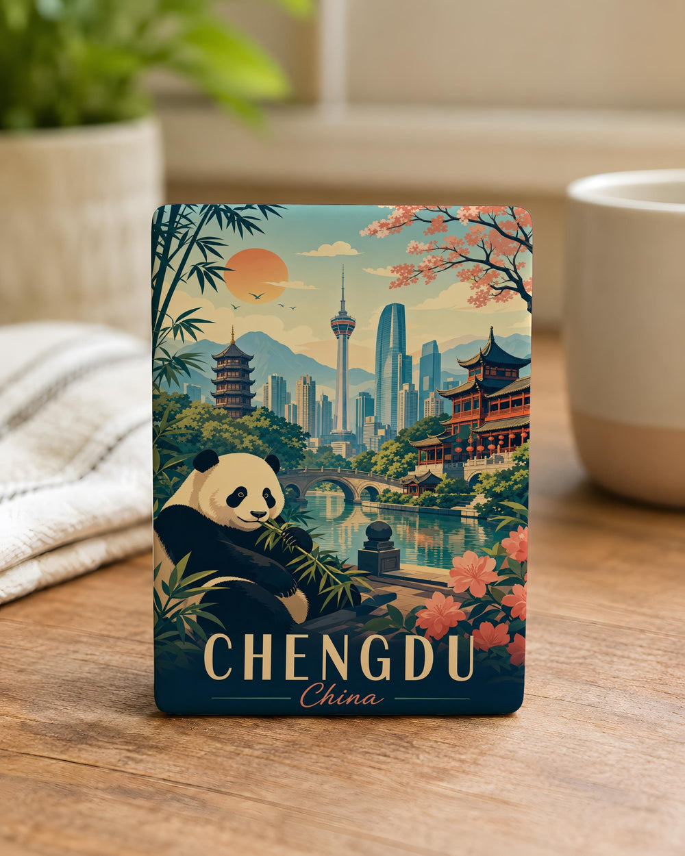 Chengdu China Fridge Magnet, Chengdu City Souvenir Magnet, China Travel Keepsake, Chengdu Landmark Refrigerator Magnet