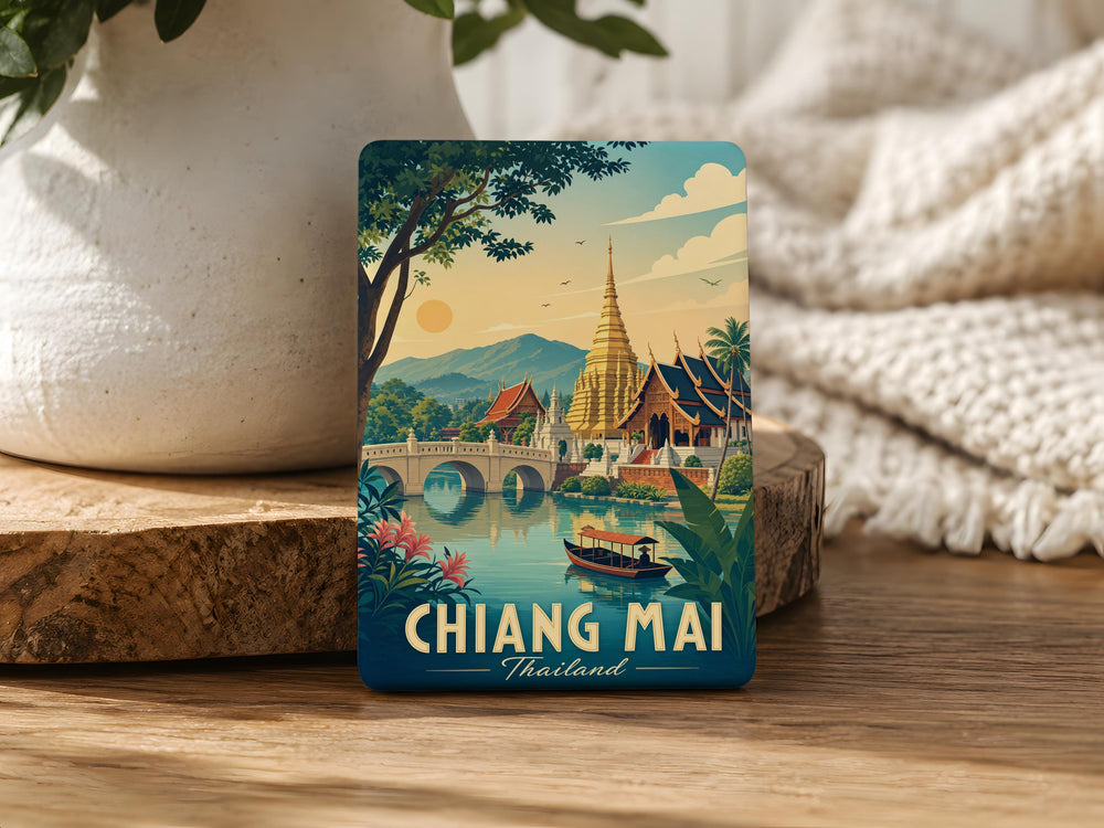 Chiang Mai Thailand Fridge Magnet, Chiang Mai City Souvenir Magnet, Thailand Travel Gift, Chiang Mai Landmark Keepsake Magnet