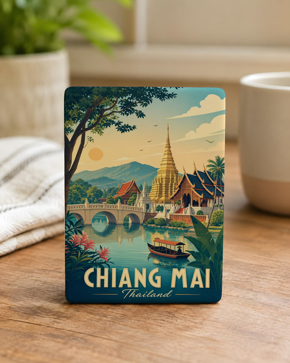 Chiang Mai Thailand Fridge Magnet, Chiang Mai City Souvenir Magnet, Thailand Travel Gift, Chiang Mai Landmark Keepsake Magnet