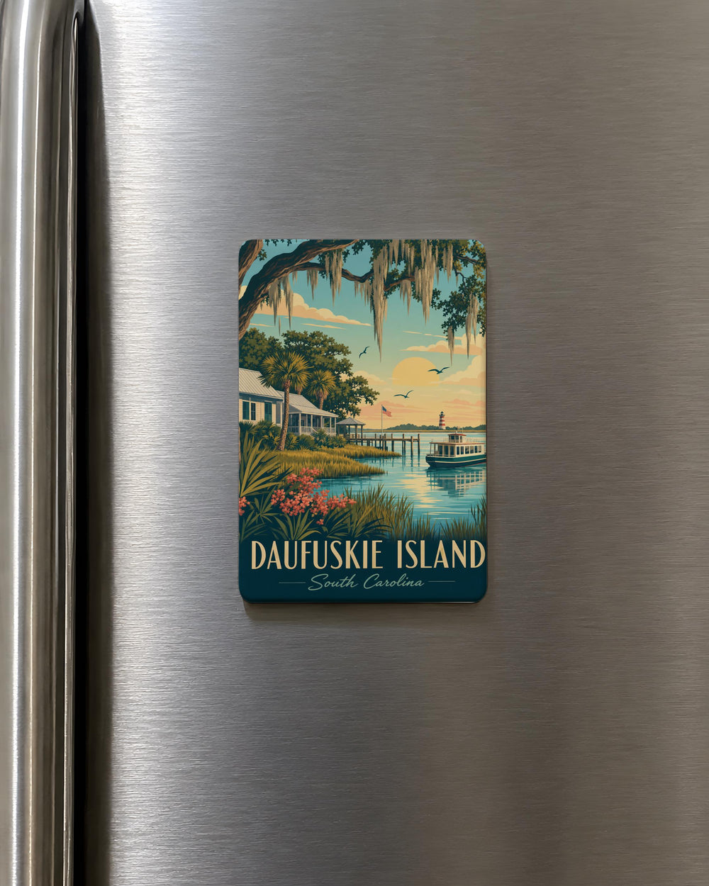 Daufuskie Island Fridge Magnet, South Carolina Coastal Island Souvenir Magnet, Daufuskie Island SC Travel Keepsake Magnet