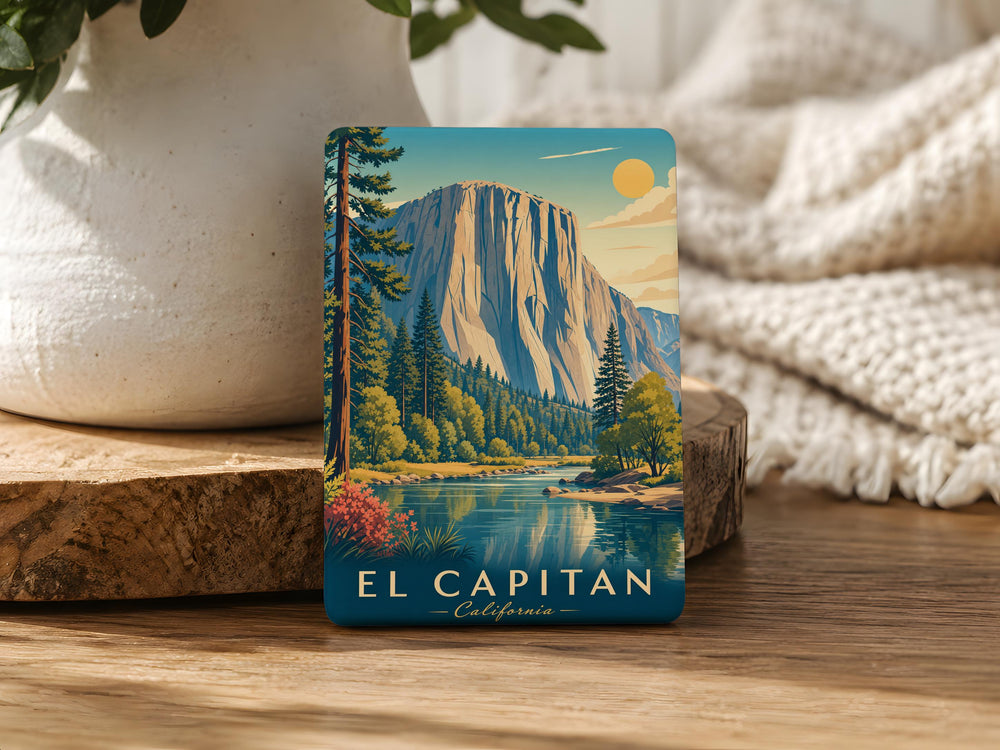 El Capitan Fridge Magnet, Yosemite National Park Climbing Landmark Souvenir Magnet, California Granite Mountain Gift