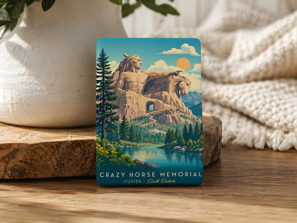 Crazy Horse Memorial Fridge Magnet, South Dakota Monument Souvenir, Black Hills Landmark Keepsake Magnet