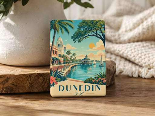 Dunedin Florida Fridge Magnet, Dunedin FL Souvenir Magnet, Gulf Coast Florida Travel Keepsake, Dunedin Gift for Visitors