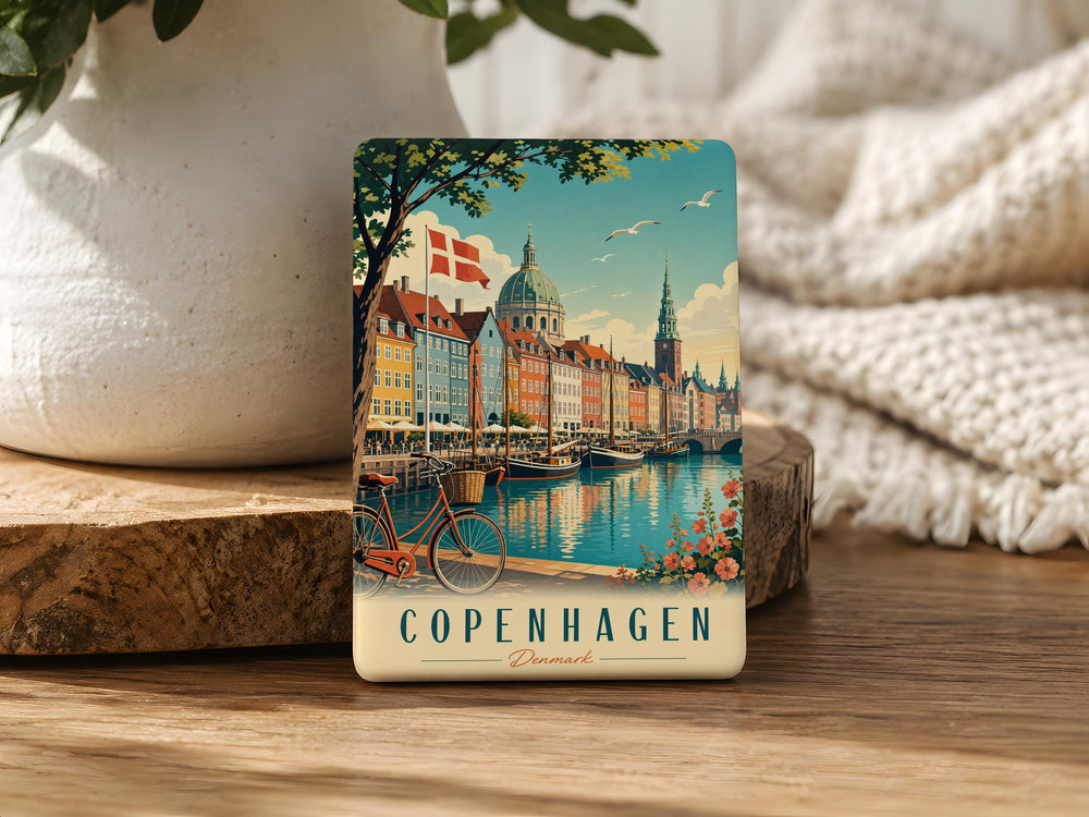 Denmark Fridge Magnet, Denmark Souvenir Magnet, Denmark Travel Gift, Scandinavian Country Magnet, Copenhagen Magnet