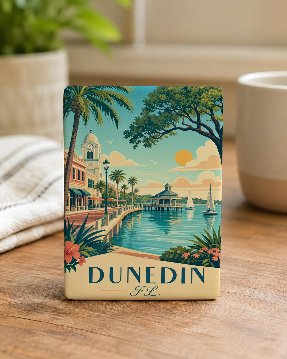 Dunedin Florida Fridge Magnet, Dunedin FL Souvenir Magnet, Gulf Coast Florida Travel Keepsake, Dunedin Gift for Visitors