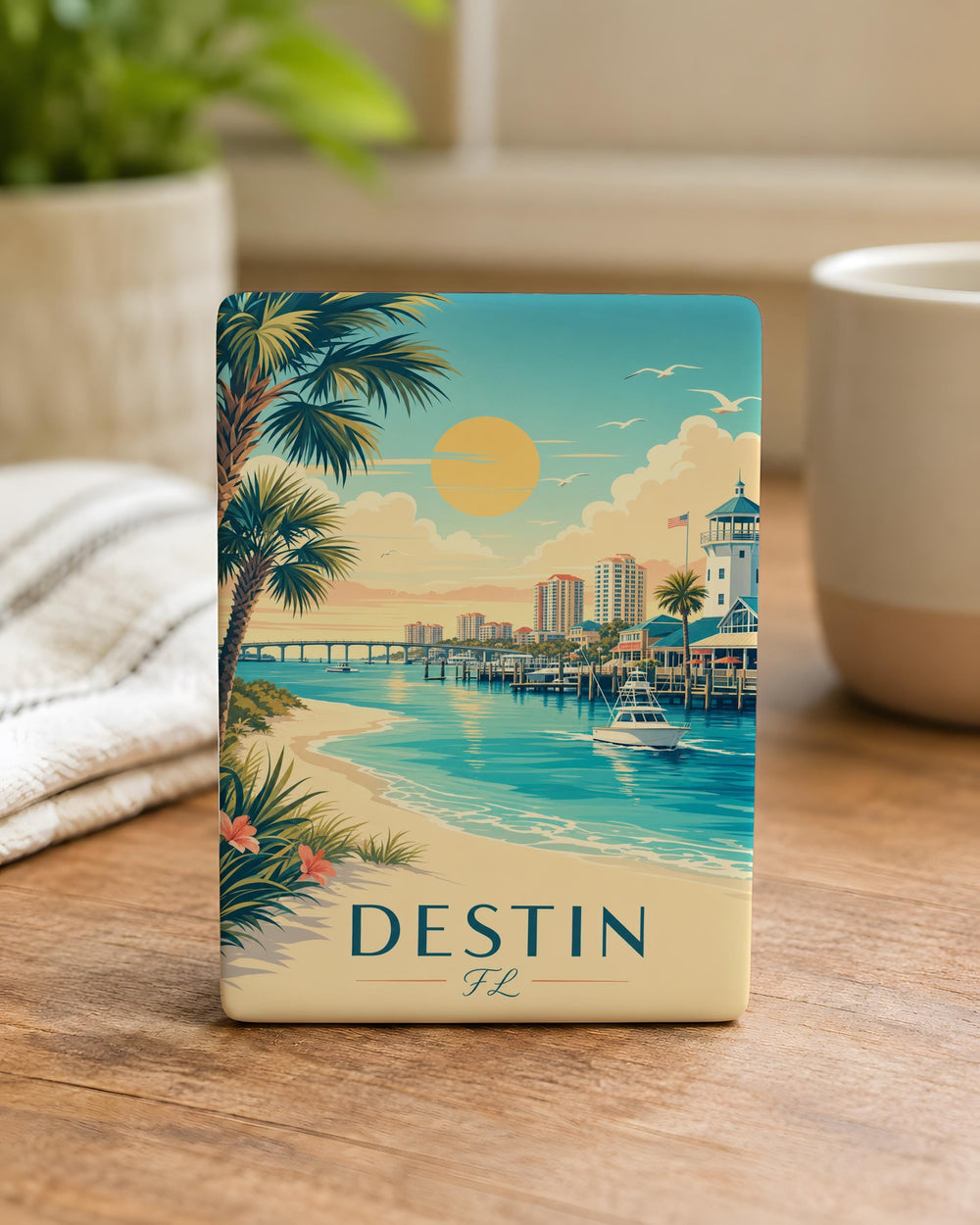 Destin Florida Fridge Magnet, Destin FL Souvenir Magnet, Beach Vacation Travel Gift, Coastal Gulf Coast Keepsake Magnet