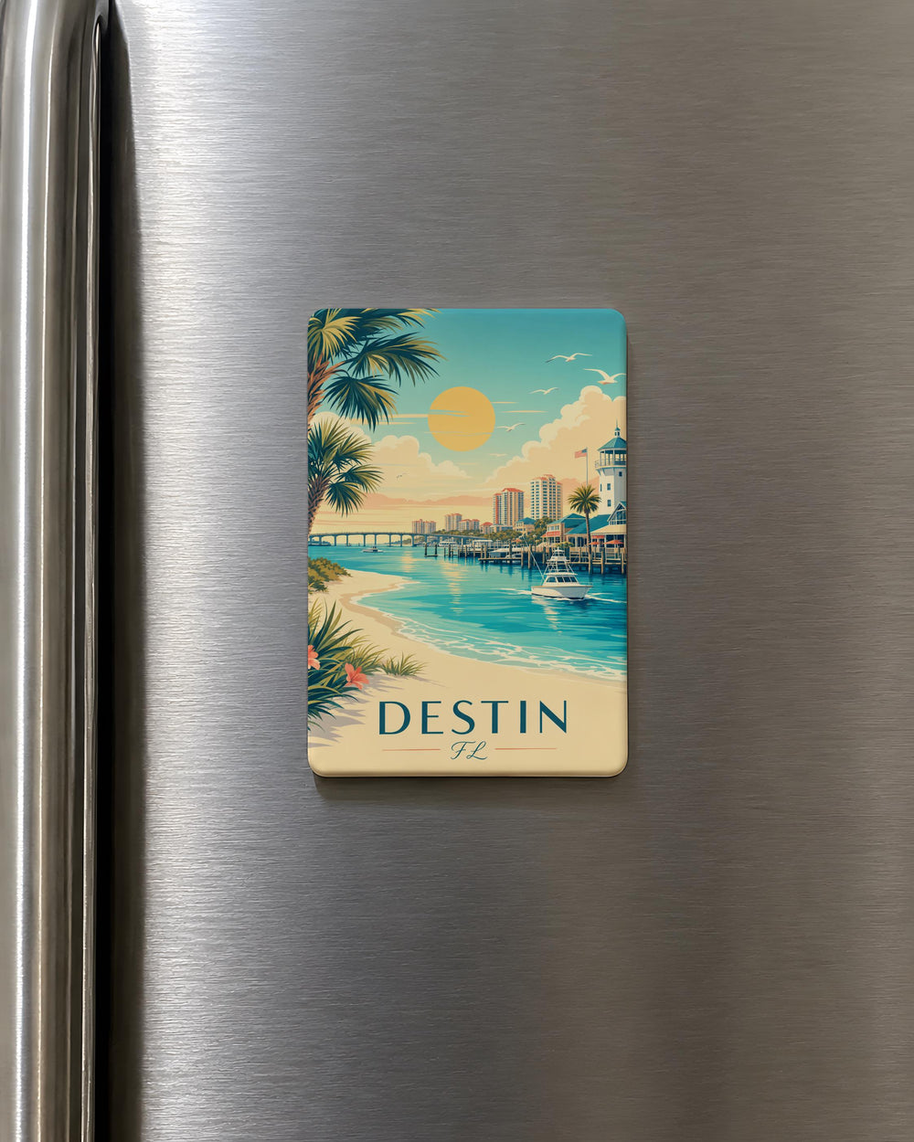 Destin Florida Fridge Magnet, Destin FL Souvenir Magnet, Beach Vacation Travel Gift, Coastal Gulf Coast Keepsake Magnet
