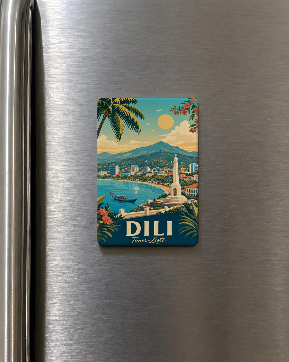 Dili Timor-Leste Fridge Magnet, Dili City Souvenir Magnet, Timor-Leste Travel Gift, East Timor Keepsake Magnet