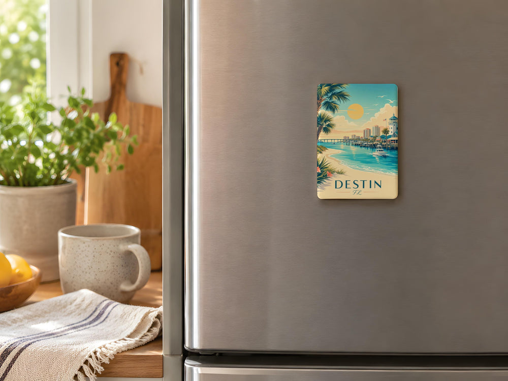 Destin Florida Fridge Magnet, Destin FL Souvenir Magnet, Beach Vacation Travel Gift, Coastal Gulf Coast Keepsake Magnet