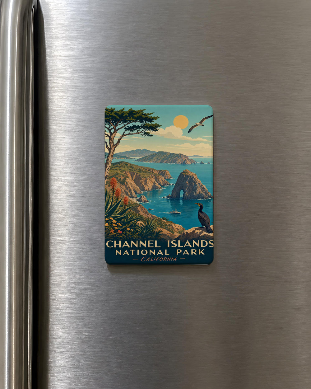 Channel Islands National Park Fridge Magnet, California Island Wildlife & Coastal Scenery Souvenir Magnet, Nature Travel Gift