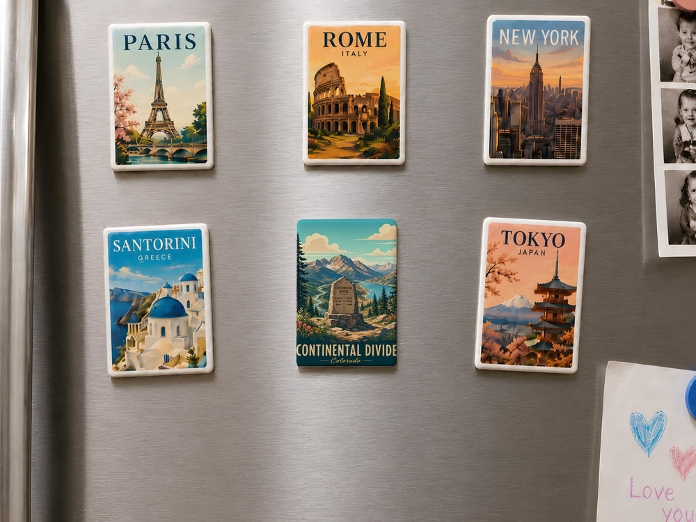 Continental Divide Fridge Magnet, Great Divide Mountain Range Souvenir Magnet, Hiking Trail Travel Keepsake Gift