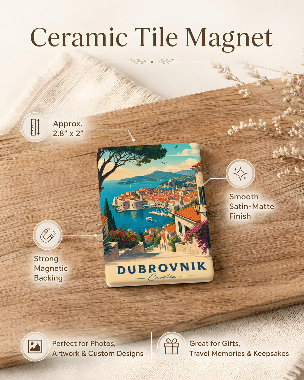 Croatia Fridge Magnet, Croatia Souvenir Magnet, Croatia Travel Gift, Croatia Vacation Keepsake, Croatia Landmark Magnet