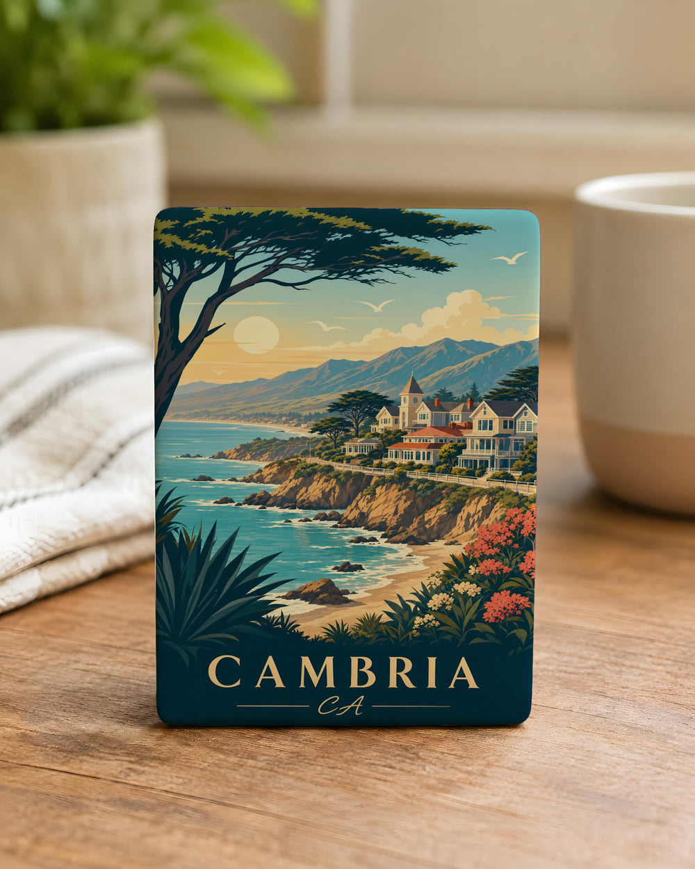 Cambria CA Fridge Magnet, Cambria California Souvenir Magnet, Central Coast Travel Keepsake, Coastal Town Gift