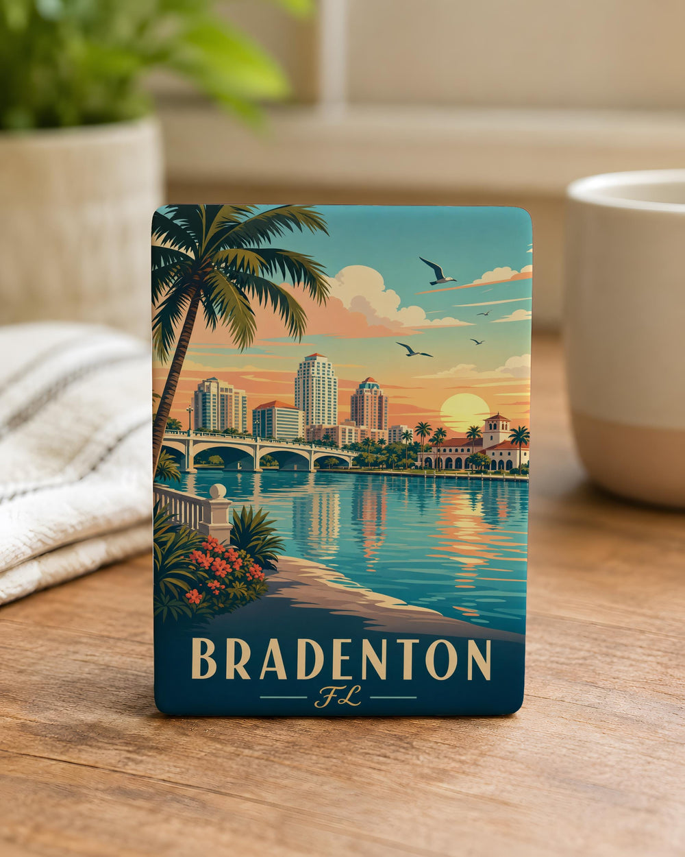 Bradenton Florida Fridge Magnet, Bradenton FL Souvenir Magnet, Florida Gulf Coast Travel Keepsake Magnet