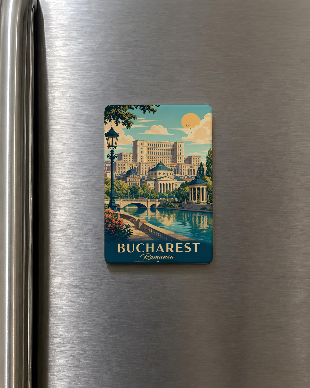 Bucharest Romania Fridge Magnet, Bucharest City Souvenir Magnet, Romania Travel Gift, Bucharest Landmark Magnet, Vacation Keepsake