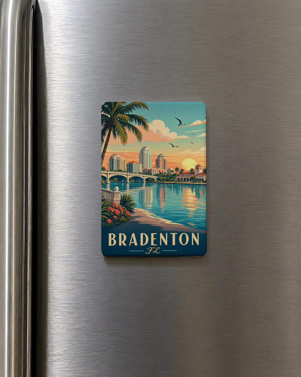 Bradenton Florida Fridge Magnet, Bradenton FL Souvenir Magnet, Florida Gulf Coast Travel Keepsake Magnet