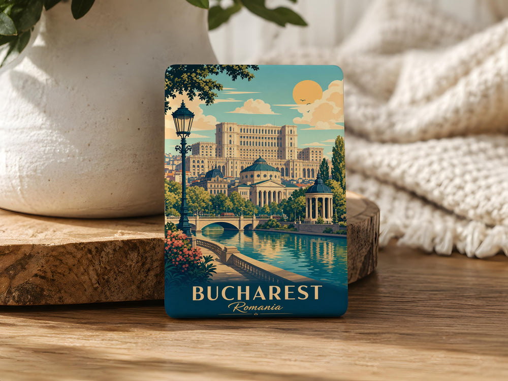 Bucharest Romania Fridge Magnet, Bucharest City Souvenir Magnet, Romania Travel Gift, Bucharest Landmark Magnet, Vacation Keepsake