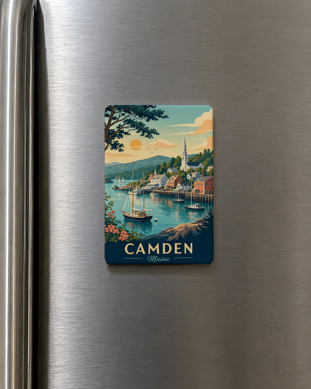 Camden Maine Fridge Magnet, Camden ME Souvenir Magnet, Maine Coastal Town Travel Gift, New England Vacation Keepsake