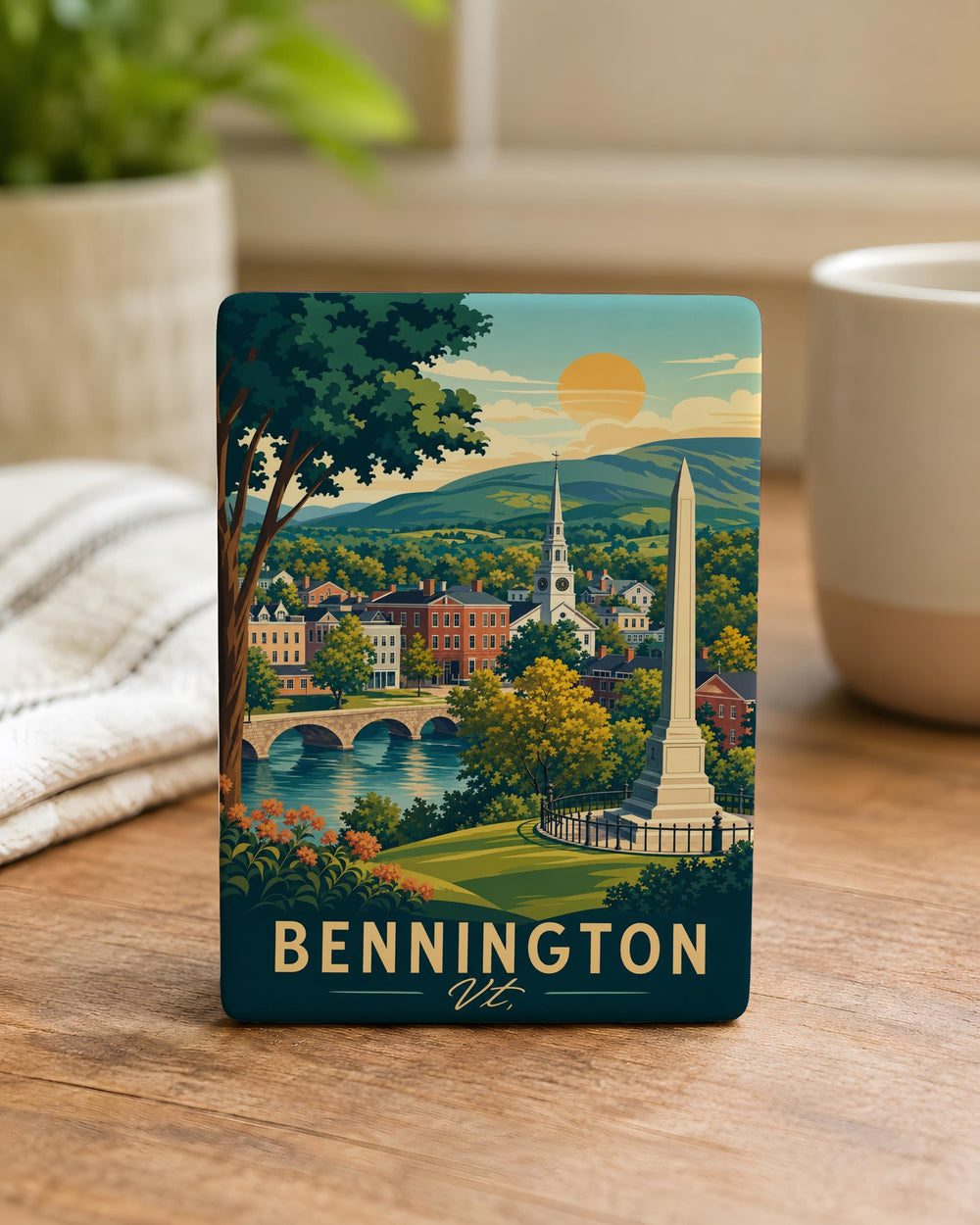 Bennington VT Fridge Magnet, Bennington Vermont Souvenir Magnet, Bennington VT Travel Gift, Vermont Keepsake Magnet