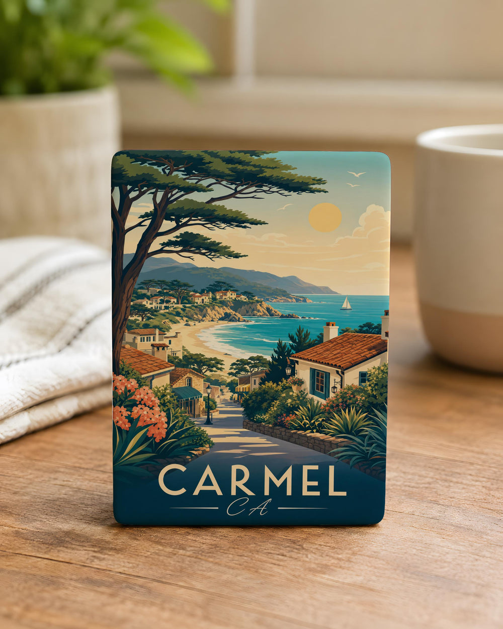 Carmel California Fridge Magnet, Carmel-by-the-Sea Souvenir Magnet, Coastal Town Travel Gift, Monterey Peninsula Keepsake