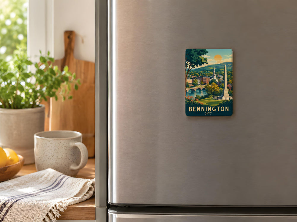 Bennington VT Fridge Magnet, Bennington Vermont Souvenir Magnet, Bennington VT Travel Gift, Vermont Keepsake Magnet