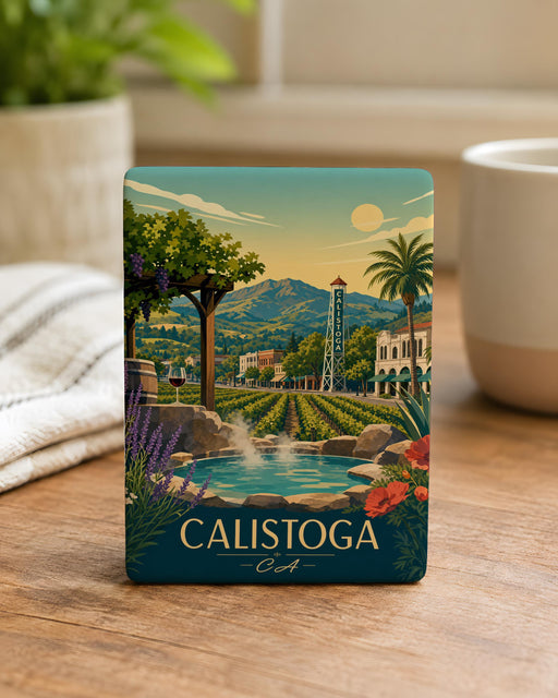Calistoga CA Fridge Magnet, Calistoga California Souvenir Magnet, Napa Valley Travel Gift, Calistoga Landmark Keepsake Magnet