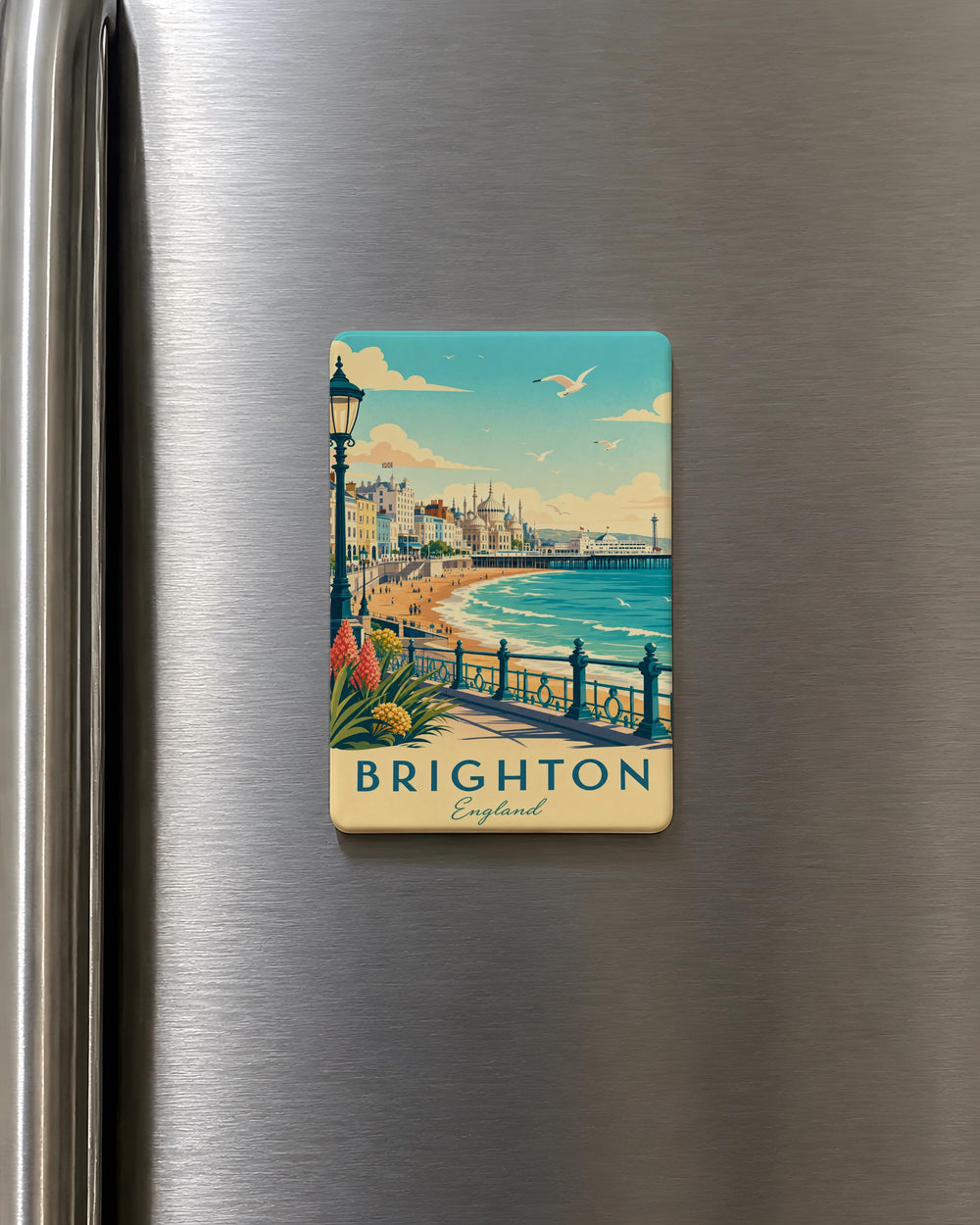 Brighton England Fridge Magnet, Brighton Seaside Souvenir, Brighton Pier Landmark Magnet, UK Travel Gift Magnet