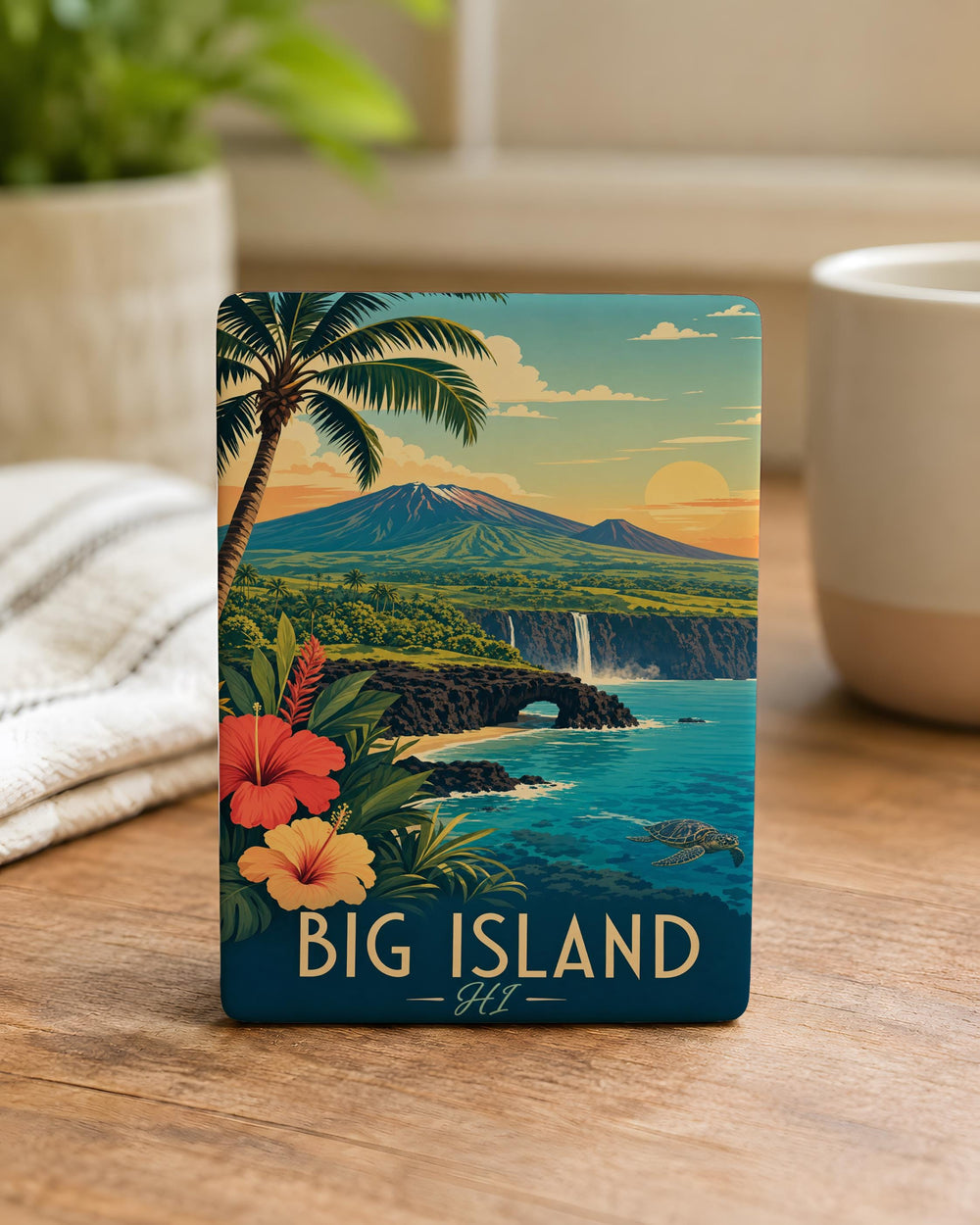 Big Island Hawaii Fridge Magnet, Big Island HI Souvenir Magnet, Hawaiian Island Travel Gift, Kona Hilo Volcanoes Keepsake