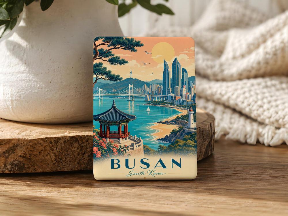 Busan South Korea Fridge Magnet, Busan City Souvenir Magnet, Korea Travel Gift, Busan Landmark Refrigerator Magnet, Korean Souvenir