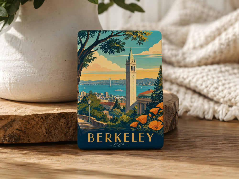 Berkeley CA Fridge Magnet, Berkeley California Souvenir Magnet, UC Berkeley Campus Landmark Gift, Bay Area Travel Keepsake