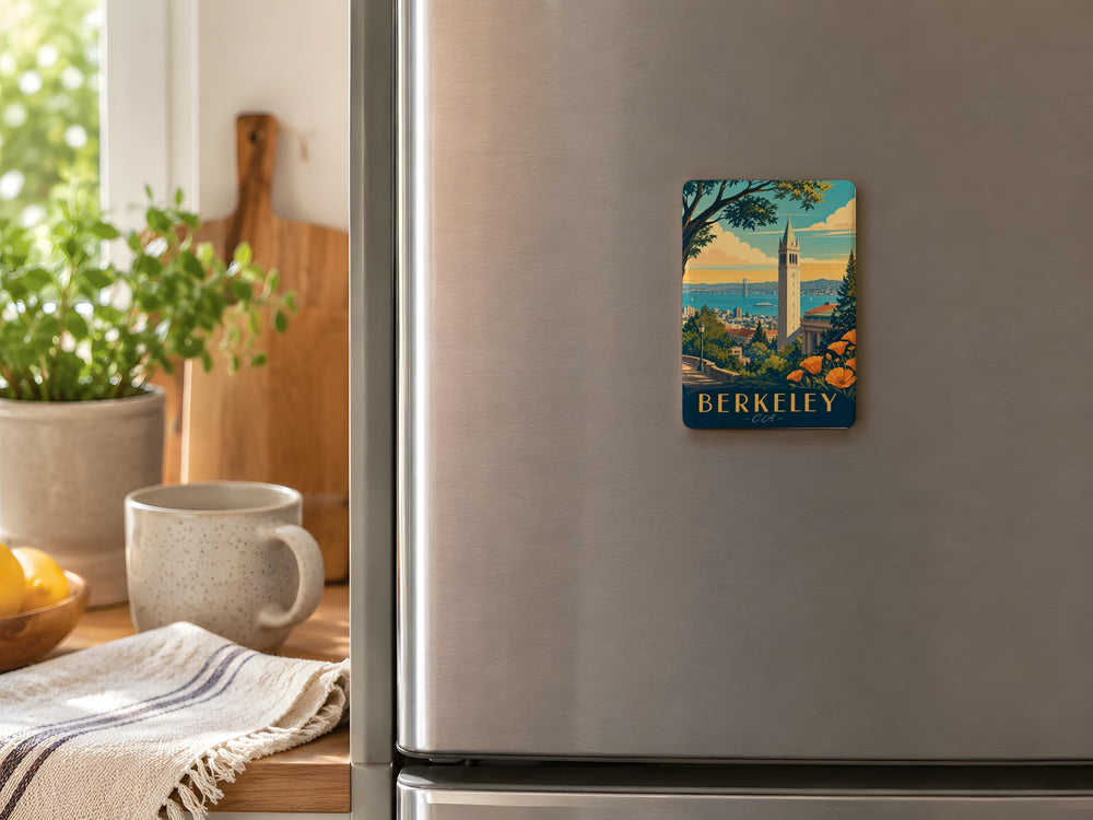 Berkeley CA Fridge Magnet, Berkeley California Souvenir Magnet, UC Berkeley Campus Landmark Gift, Bay Area Travel Keepsake