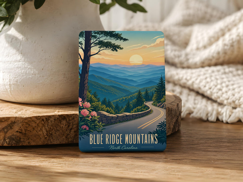 Blue Ridge Mountains Fridge Magnet, Blue Ridge Parkway Scenic Mountain Landscape Souvenir, Appalachian Mountain Travel Gift