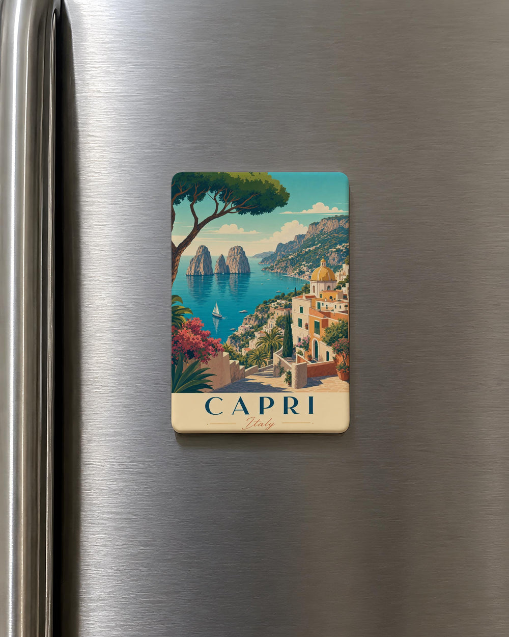 Capri Italy Fridge Magnet, Capri Island Souvenir, Italian Travel Keepsake, Amalfi Coast Gift, Mediterranean Vacation Magnet