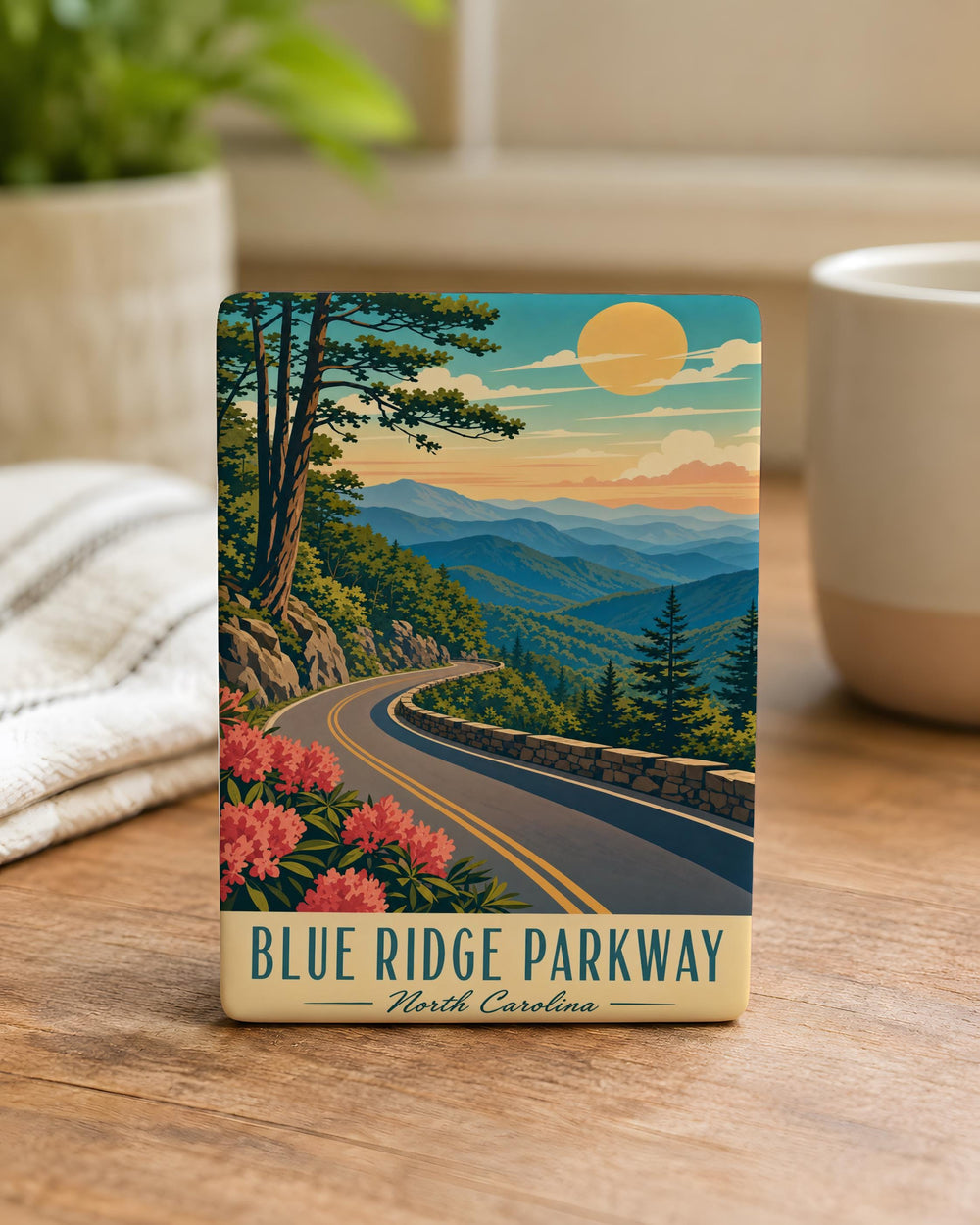 Blue Ridge Parkway Fridge Magnet, Scenic Mountain Drive Souvenir, Blue Ridge Mountains Road Trip Travel Gift