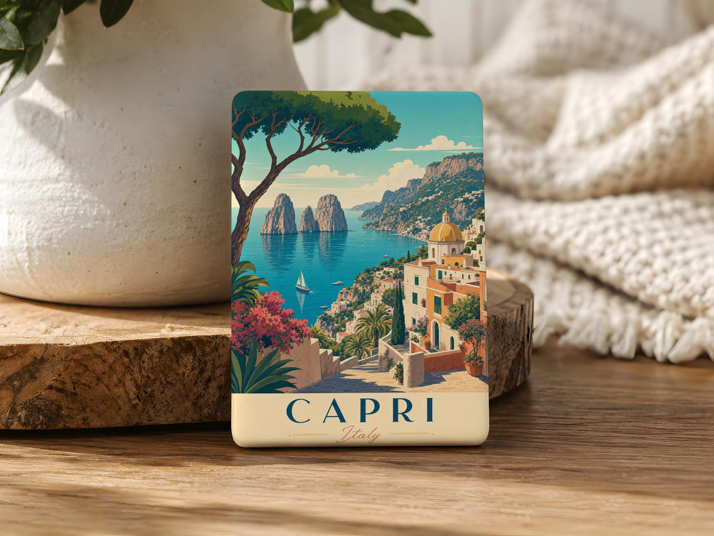 Capri Italy Fridge Magnet, Capri Island Souvenir, Italian Travel Keepsake, Amalfi Coast Gift, Mediterranean Vacation Magnet