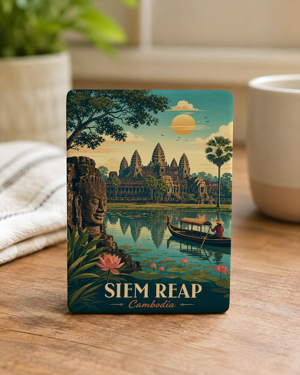 Cambodia Fridge Magnet, Cambodia Travel Souvenir Magnet, Phnom Penh Angkor Wat Cambodia Magnet, Cambodia Gift Magnet