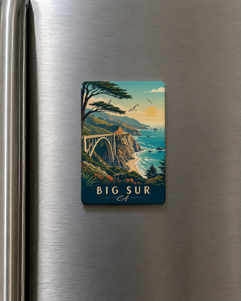 Big Sur California Fridge Magnet, Coastal Highway Road Trip Souvenir, Monterey County CA Travel Gift, Pacific Coast Landmark Magnet