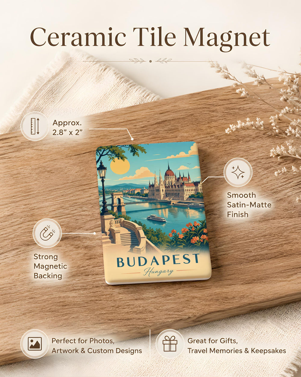 Budapest Hungary Fridge Magnet, Budapest Souvenir Magnet, Hungary Travel Gift, Budapest Landmark Magnet, Budapest Keepsake Magnet
