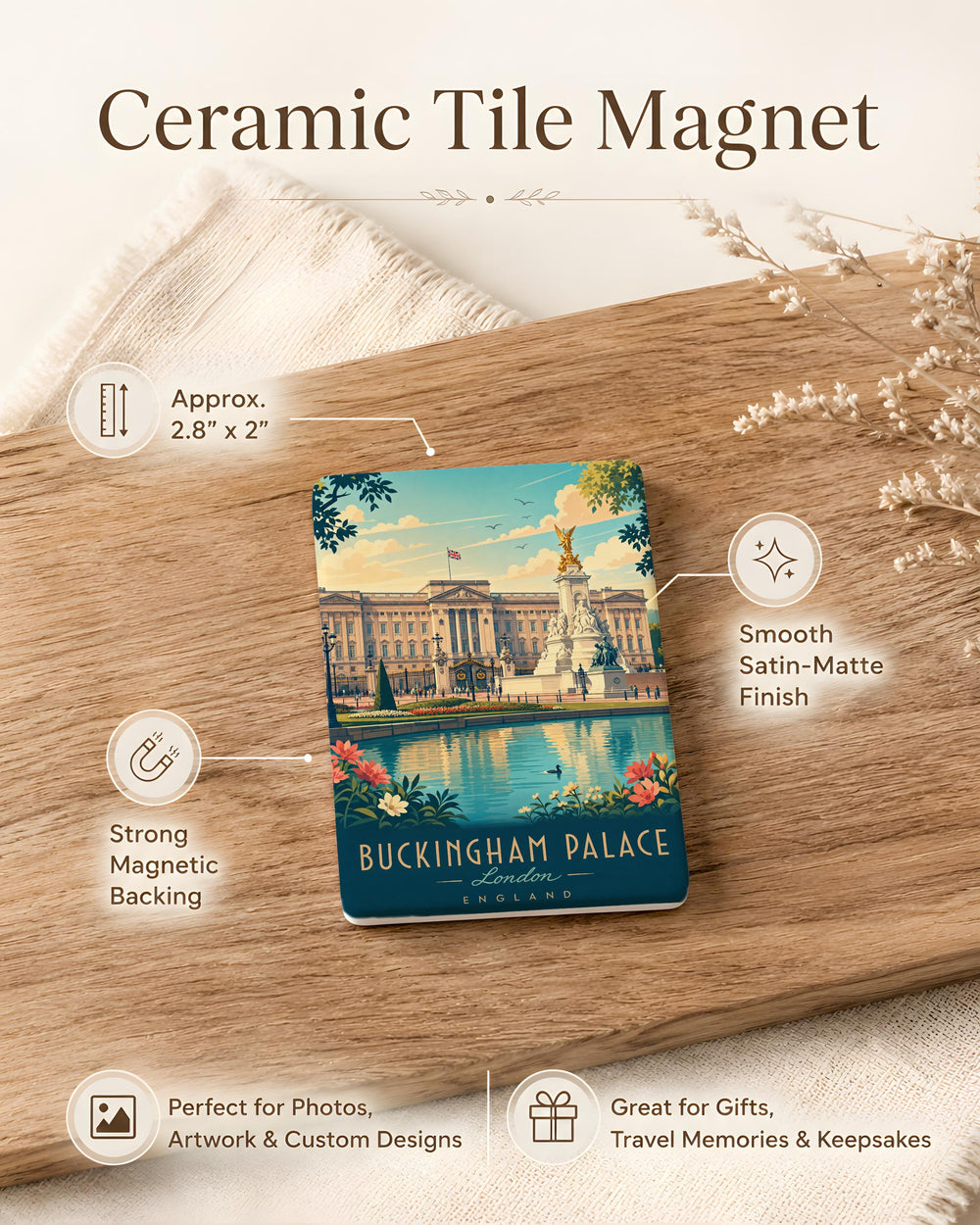 Buckingham Palace Fridge Magnet, London Royal Landmark Souvenir Magnet, UK Travel Gift, British Palace Keepsake Magnet