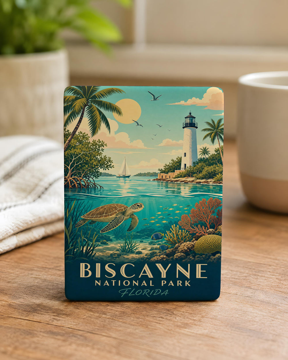 Biscayne National Park Fridge Magnet, Florida Keys Souvenir, Coastal Island Nature Scene Magnet, Travel Keepsake Gift