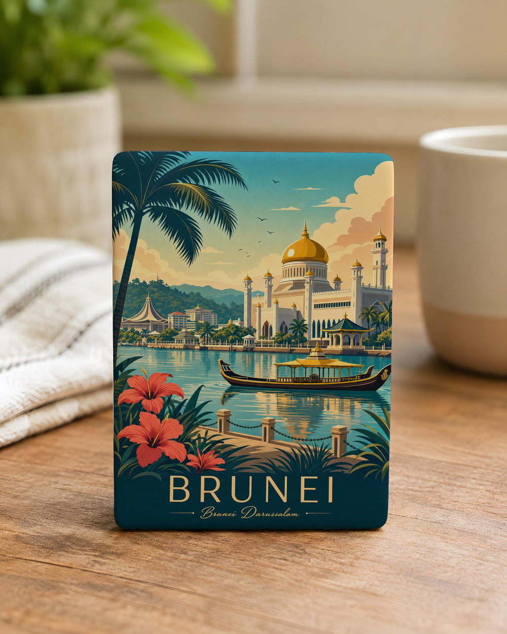Brunei Fridge Magnet, Brunei Darussalam Souvenir Magnet, Brunei Travel Gift, Brunei Landmark Magnet, Brunei Keepsake Magnet